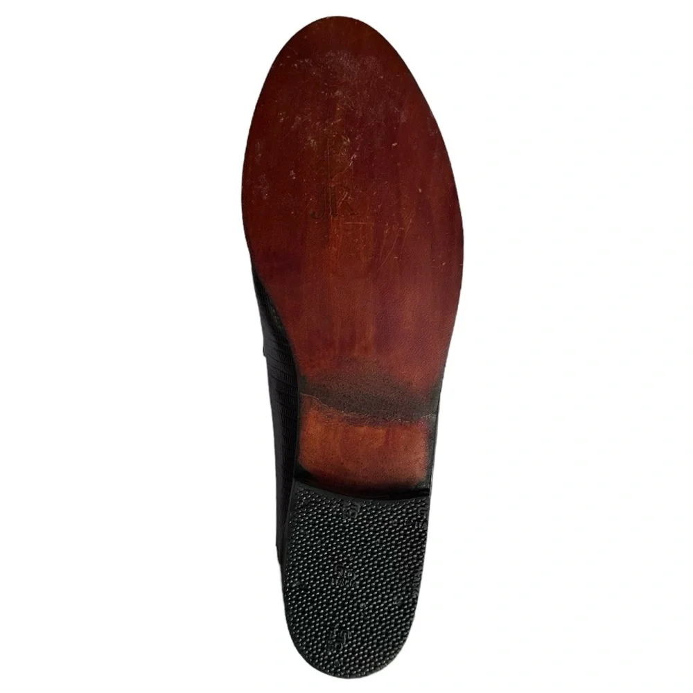 Robert Clergerie Brown Loafers Faux Lizard Skin Embossed Leather 6 1/2 M Vintage